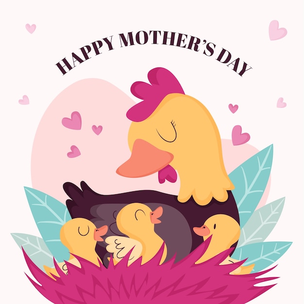 Vector flat illustration for mother's day celebration