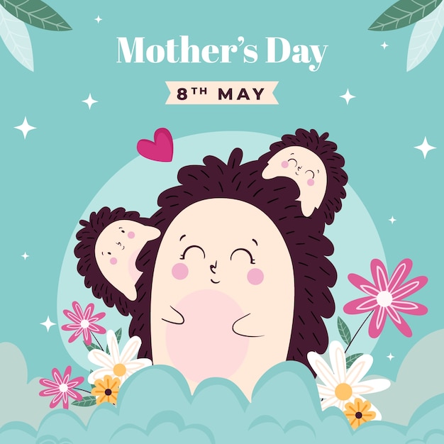 Flat illustration for mother's day celebration