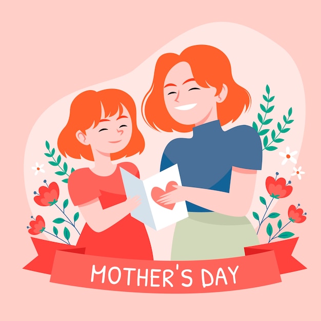 flat illustration for mother's day celebration