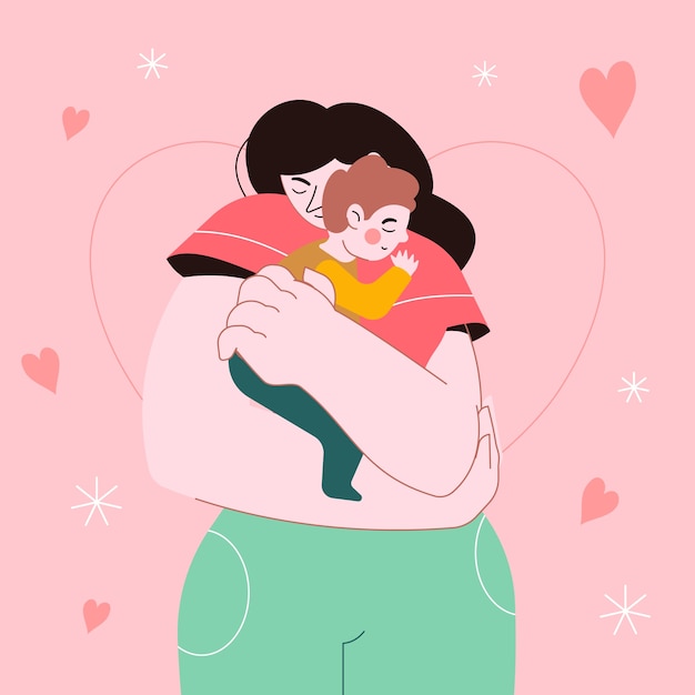 Flat illustration for mother's day celebration