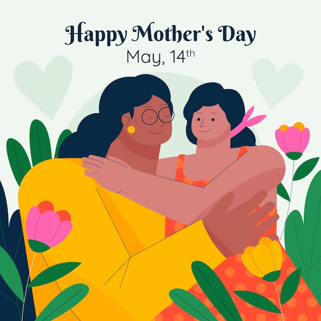 Flat illustration for mother's day celebration