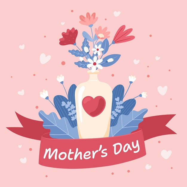 Flat illustration for mother's day celebration