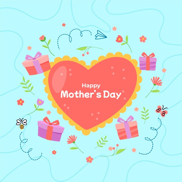 Vector flat illustration for mother's day celebration