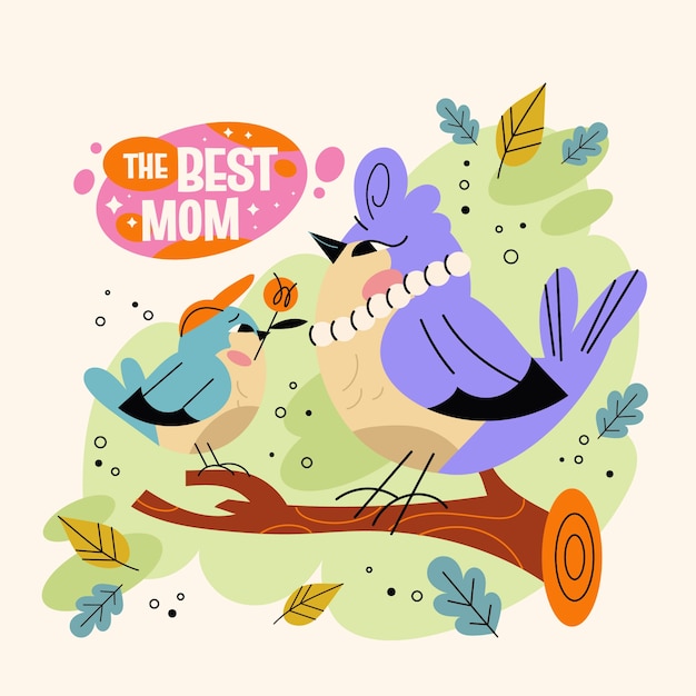 Vector flat illustration for mother's day celebration