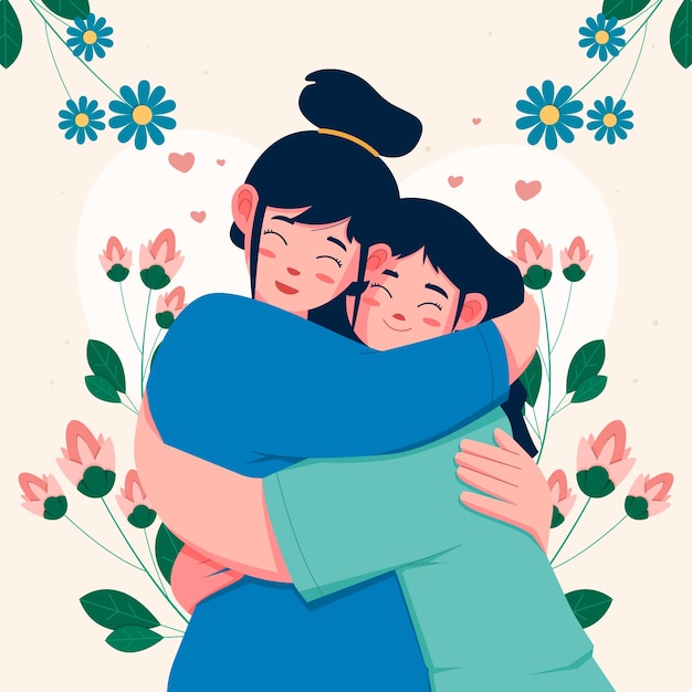 flat illustration for mother's day celebration