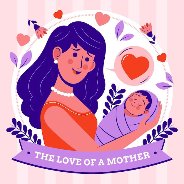 Vector flat illustration for mothers day celebration