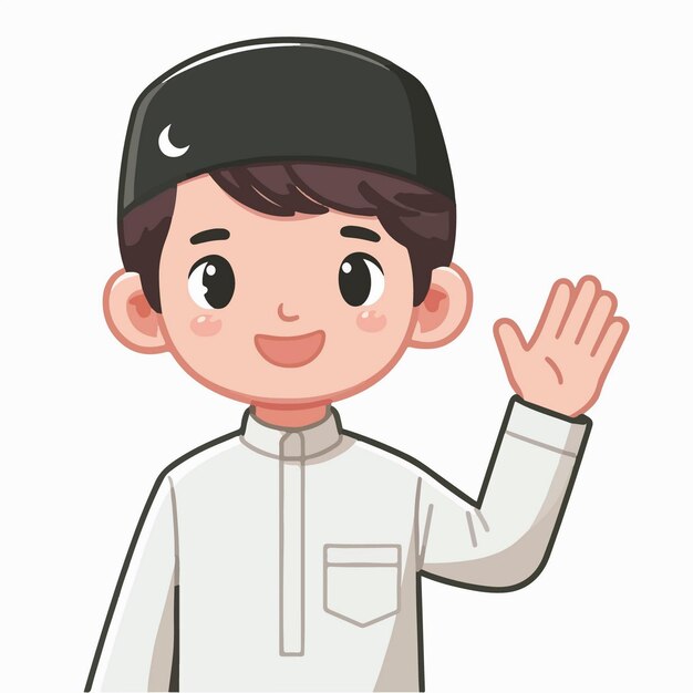 Vector flat illustration of muslim eid