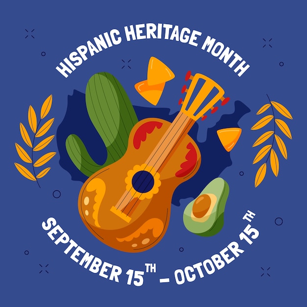 Vector flat illustration for national hispanic heritage month