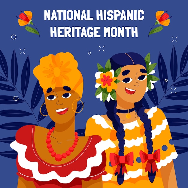 flat illustration for national hispanic heritage month
