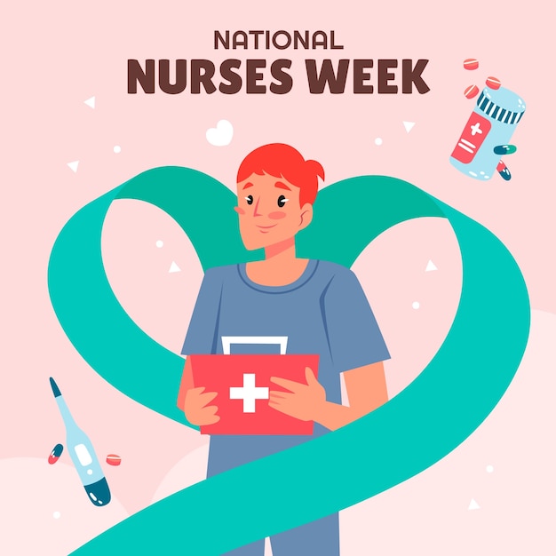 Vector flat illustration for national nurses week