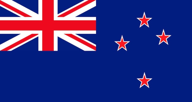 Vector flat illustration of new zealand national flag