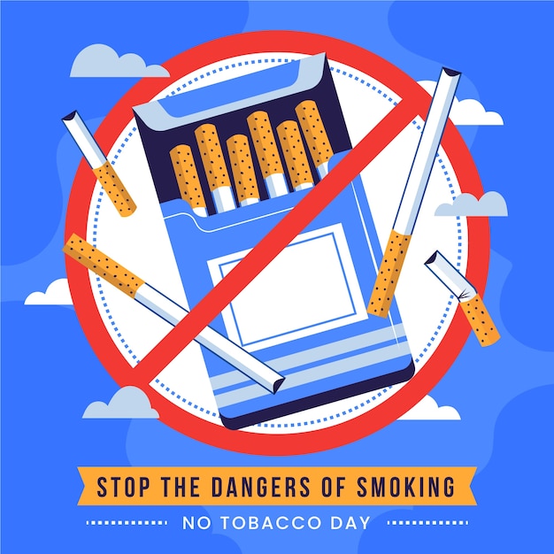 Vector flat illustration for no tobacco day awareness