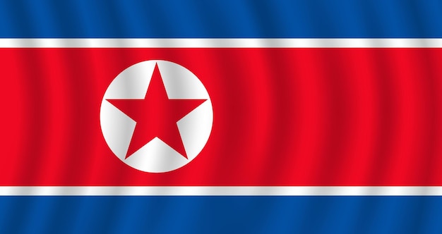 Flat Illustration of North Korea national flag