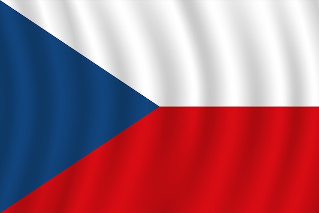 Вектор Плоская иллюстрация национального флага чешской республики