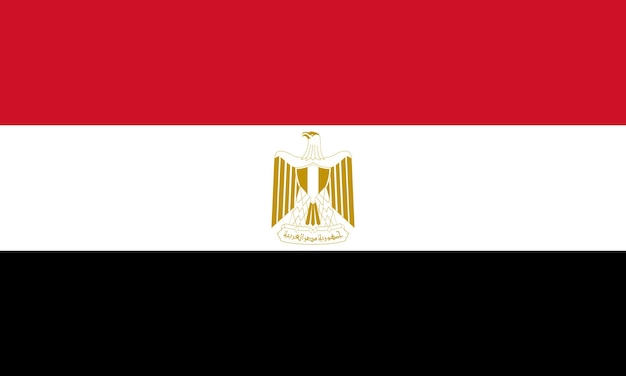 ベクトル エジプトの国旗の平面イラスト