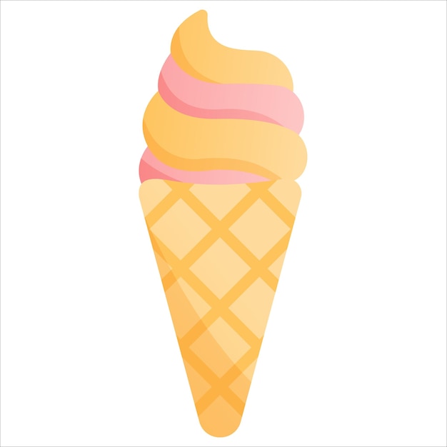 Плоская иллюстрация мягкого конуса мороженого