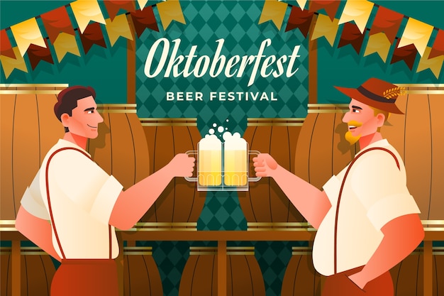 Vettore illustrazione piatta per il festival dell'oktoberfest