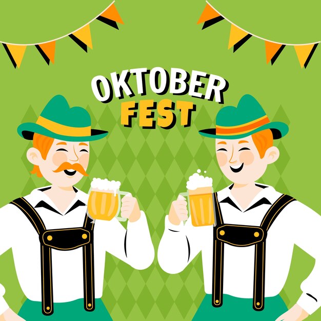 Illustrazione piatta per il festival dell'oktoberfest