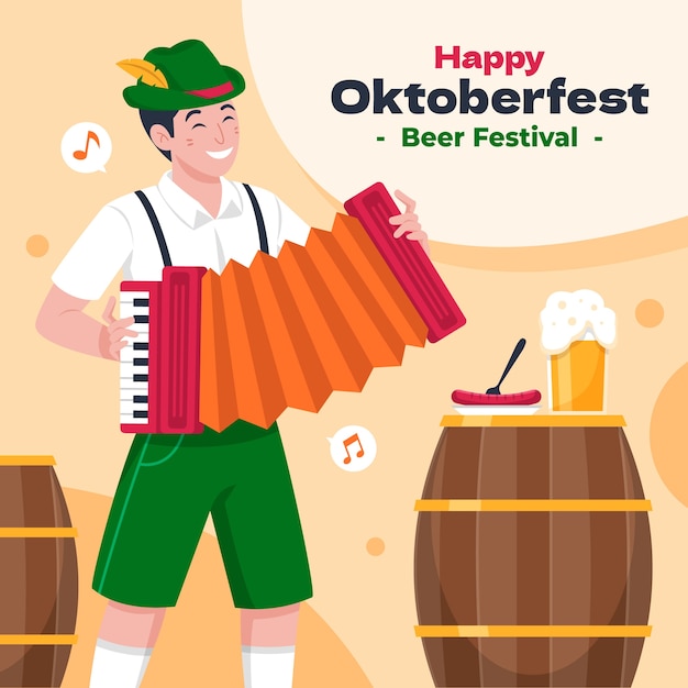 Vector flat illustration for oktoberfest festival