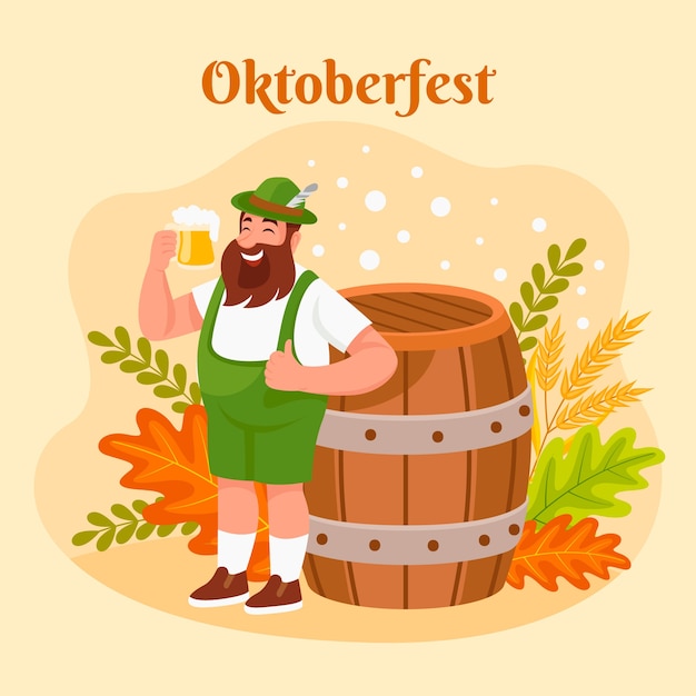 Vettore illustrazione piatta per il festival dell'oktoberfest