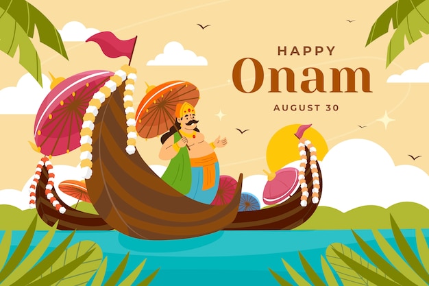 Vector flat illustration for onam celebration