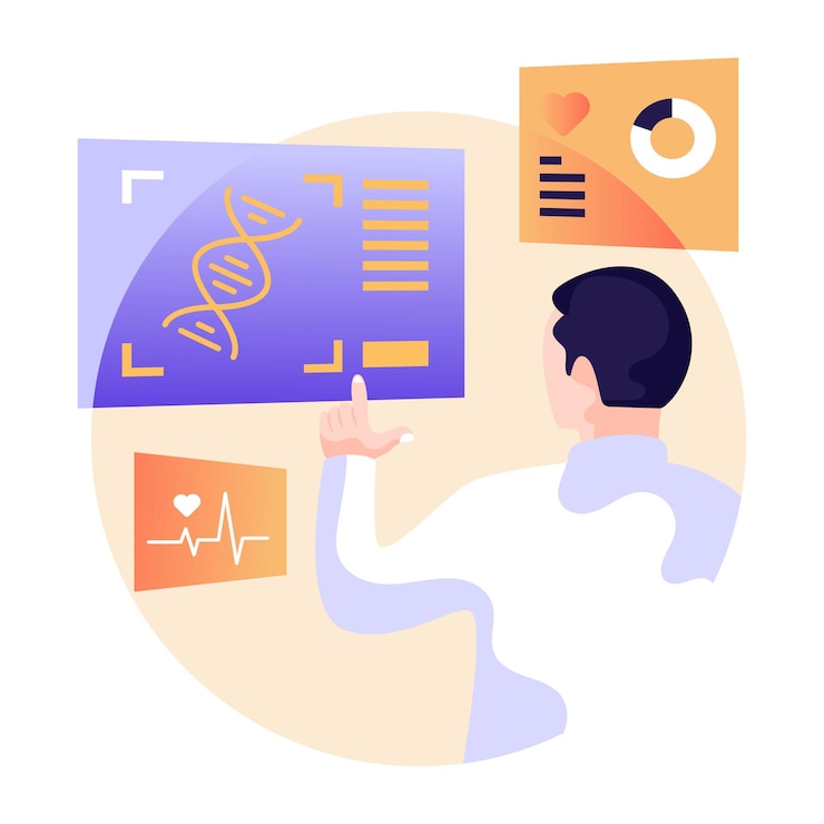 Vector flat illustration of an online report editable vector