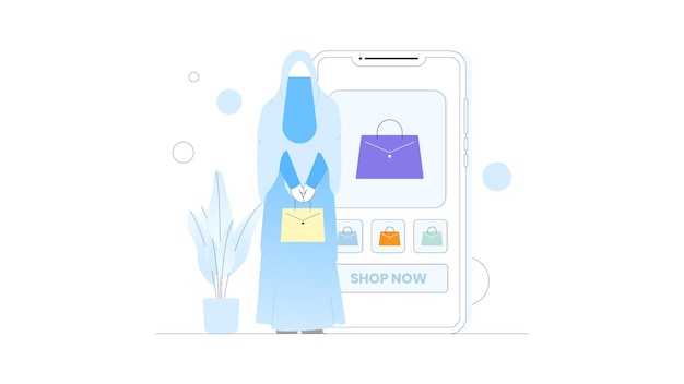 Flat illustration of online shopping