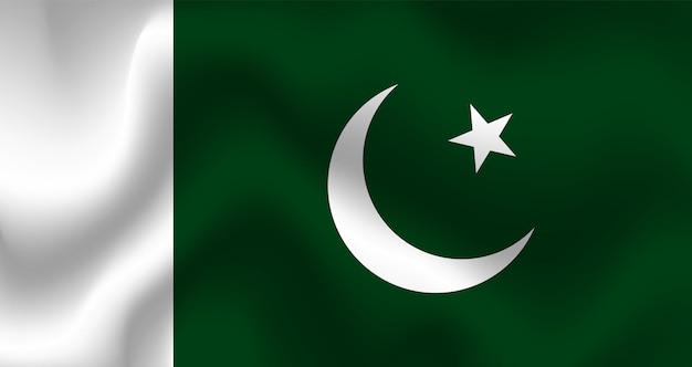 Vector flat illustration of pakistan national flag