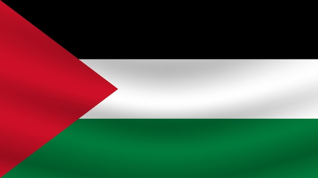 Vettore illustrazione piatta della bandiera nazionale della palestina