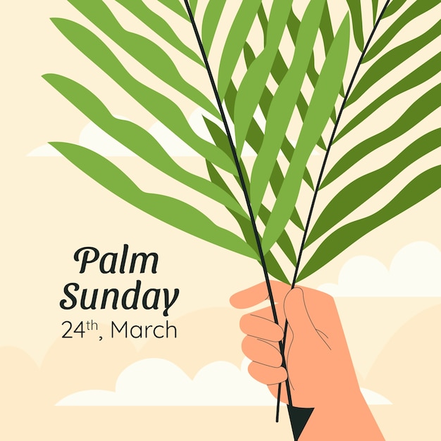 Vettore illustrazione piatta per palm sunday.