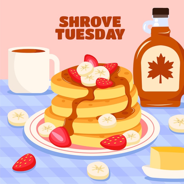 Vettore illustrazione piatta per il giorno dei pancake
