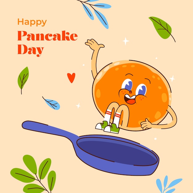 Vettore illustrazione piatta per il giorno dei pancake