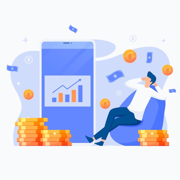 Vector flat illustration of passive income.