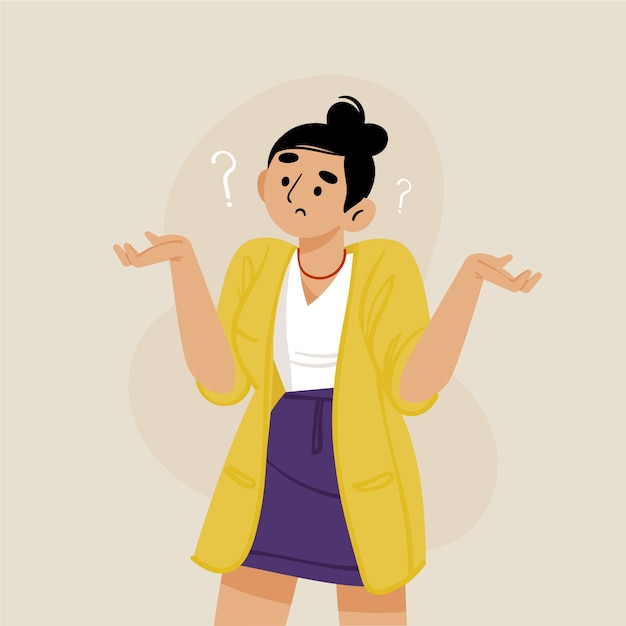 Vector flat illustration of person shrugging