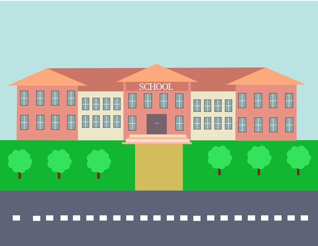 Flat illustration of play school building