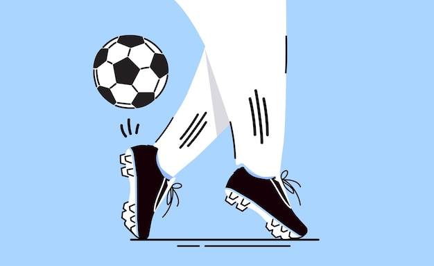 Vettore illustrazione piatta di giocare a calcio. palla da giocoliere