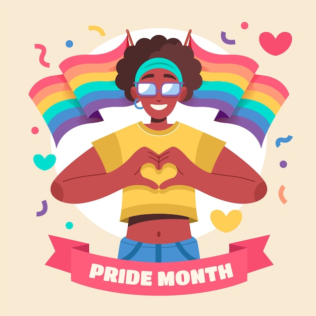 flat illustration for pride month celebration