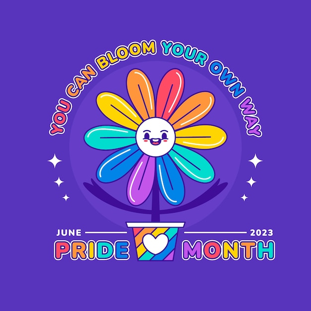 Flat illustration for pride month celebration