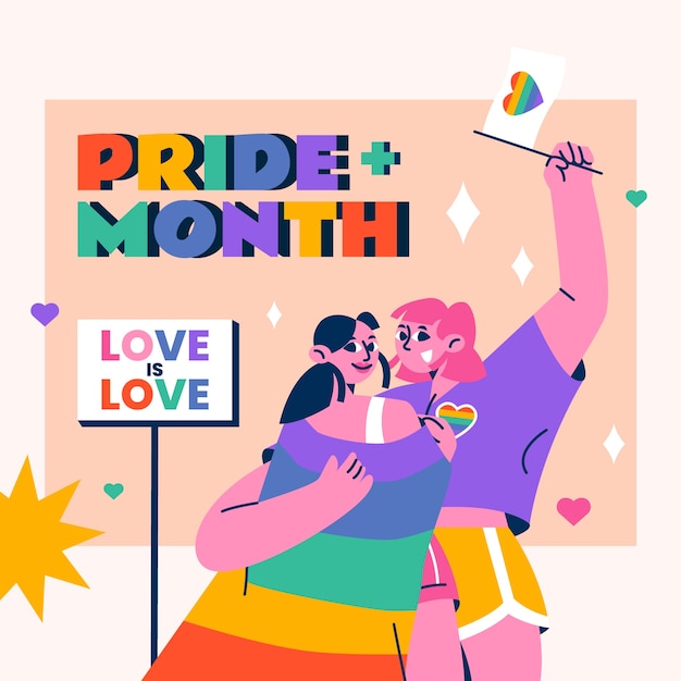 Vector flat illustration for pride month celebration