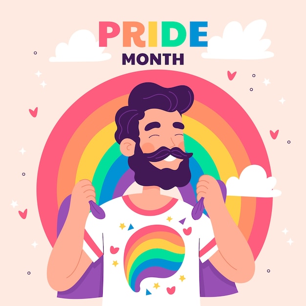 Flat illustration for pride month celebration