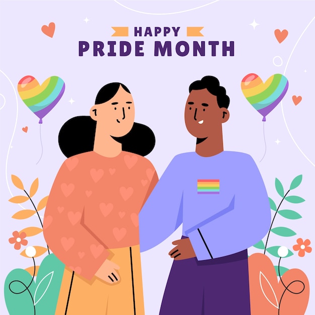 Flat illustration for pride month celebration