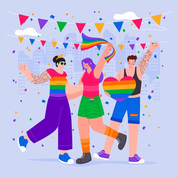 Flat illustration for pride month celebration