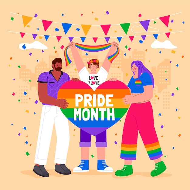 Vector flat illustration for pride month celebration