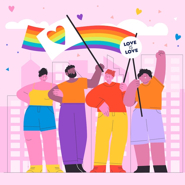 Flat illustration for pride month celebration