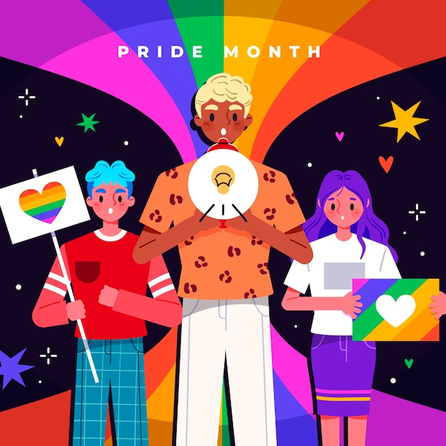 Vector flat illustration for pride month celebration