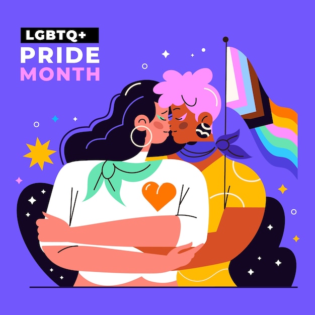 Vector flat illustration for pride month celebrations