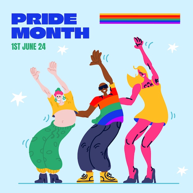 Vector flat illustration for pride month celebrations