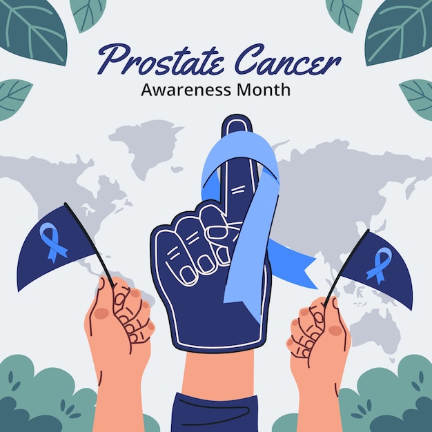 Vector flat illustration for prostate cancer awareness month