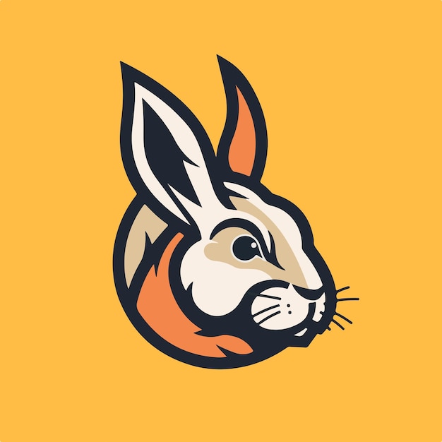 flat illustration rabbit logo