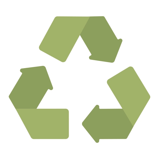 Vector flat illustration of recycling waste green sign